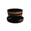 Melamine Half Moon Bowl Black with Wood
